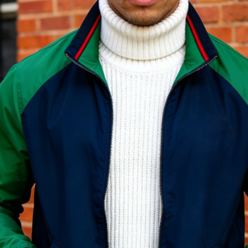 Men's Casual Retro Style Lapel Zipper Jacket MTA1640L2TO