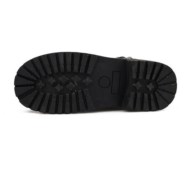 MEN'S LACE UP METAL SKULL BUCKLE DESIGN LACE UP BOOTS MTA1716G2I