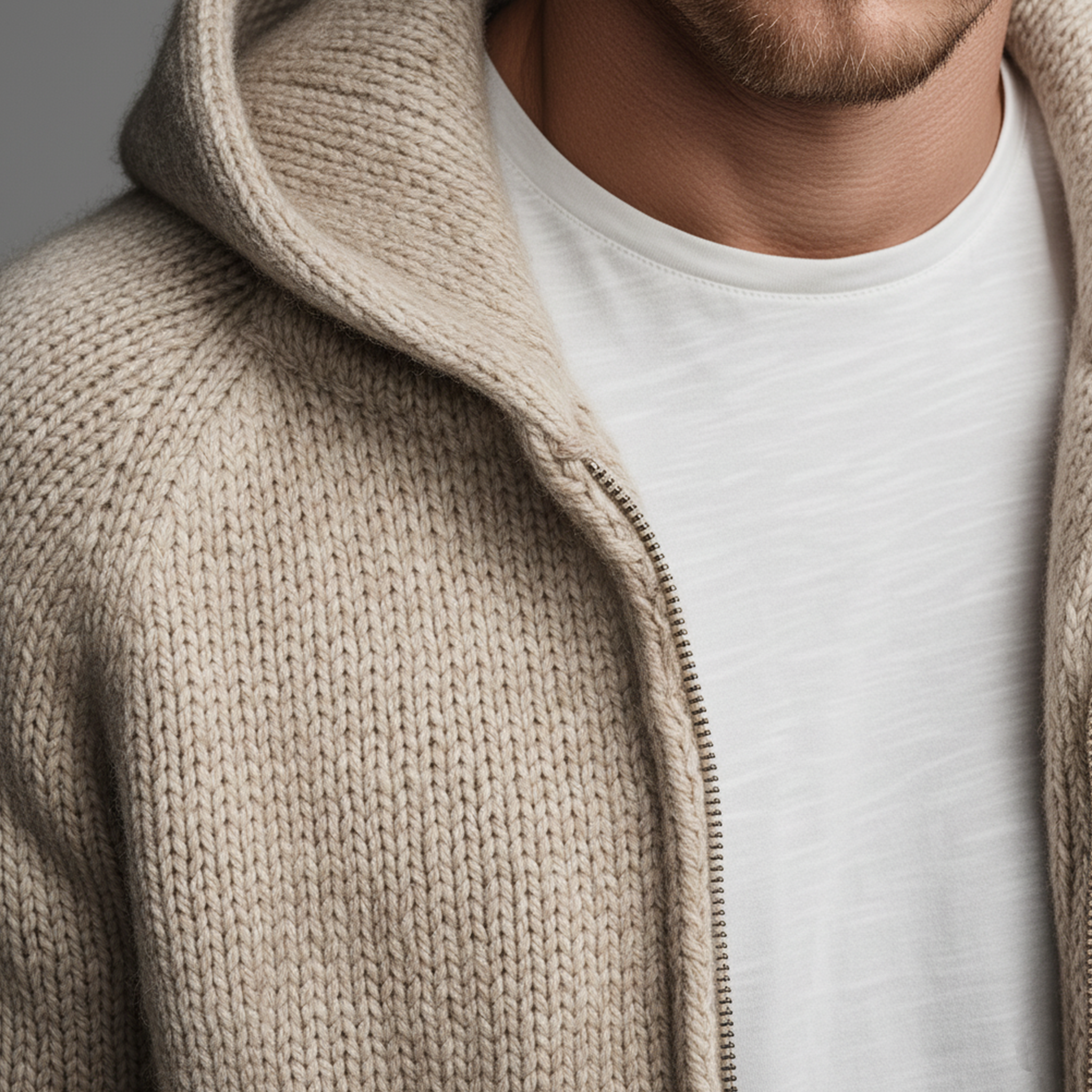 Men's Classic Casual Simple Hooded Knitted Cardigan MTA1461J7K