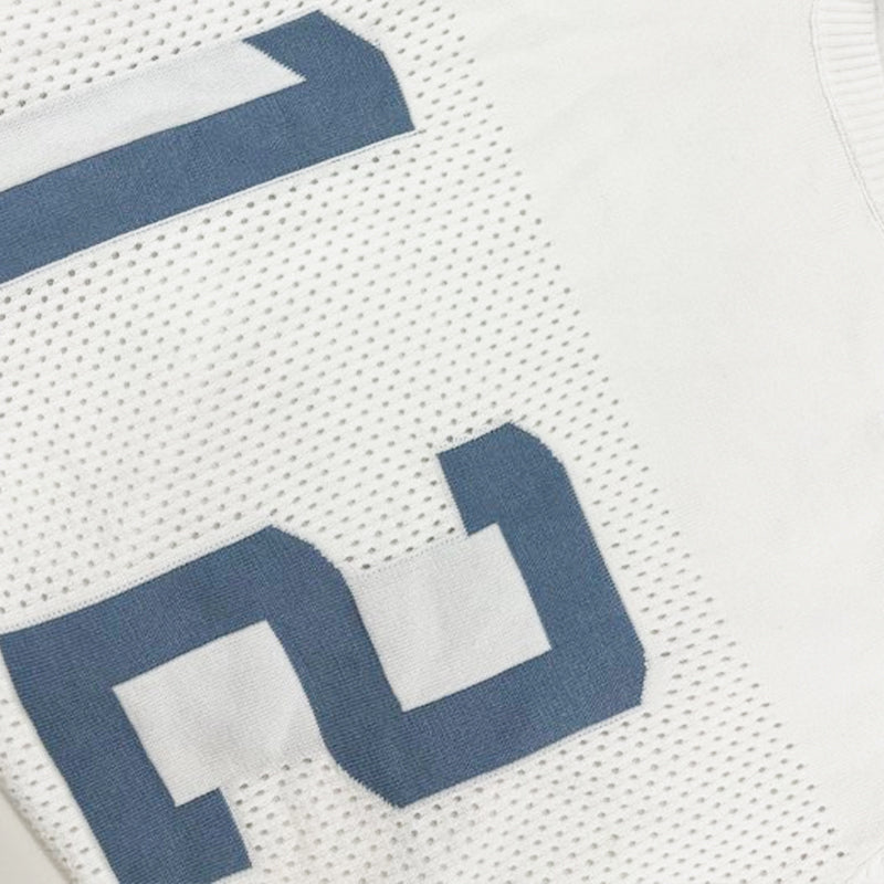 【24-timers levering】Herre sporty bokstaver jacquard rund hals kortermet genser-T-skjorte MTA1856C1X