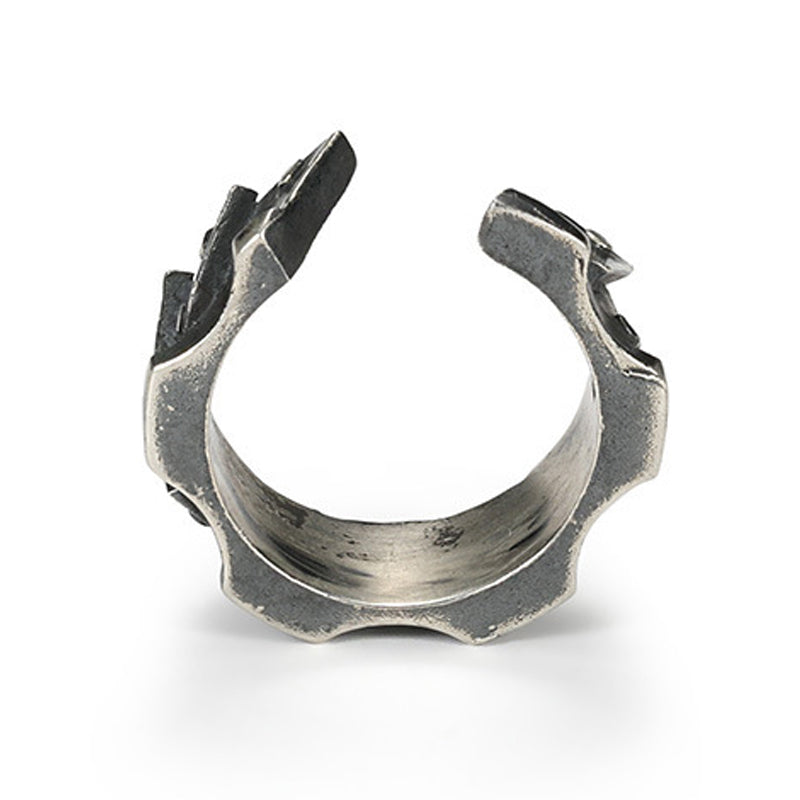 Men's Fashion Motorcycle Gear S925 Silver Adjustable Ring MTA3025F0M