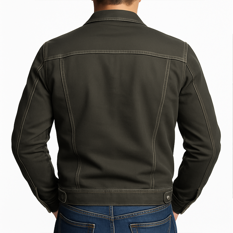 Men's Classic Vintage Army Green Denim Jacket MTA0213I4U