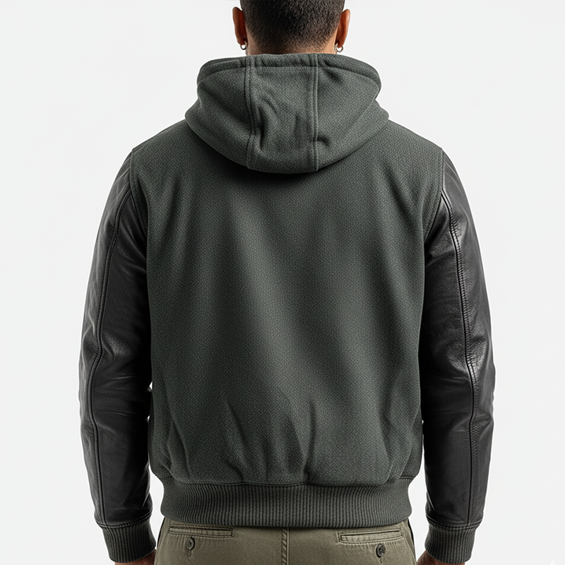 Men's Winter Retro PU Stitching Hooded Faux Leather Jacket MTA2081J6P