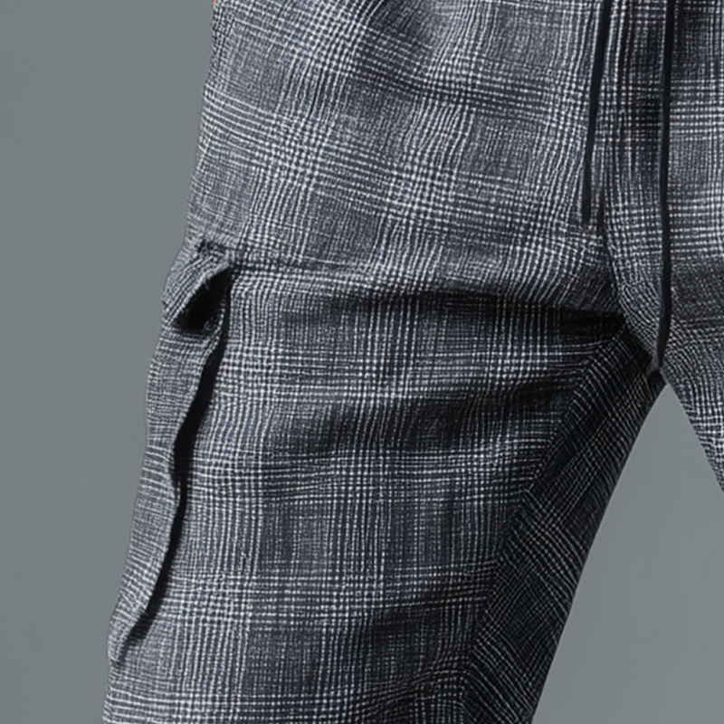 Men's Summer Fashion Plaid Linen Casual Pants MTA1471G7P
