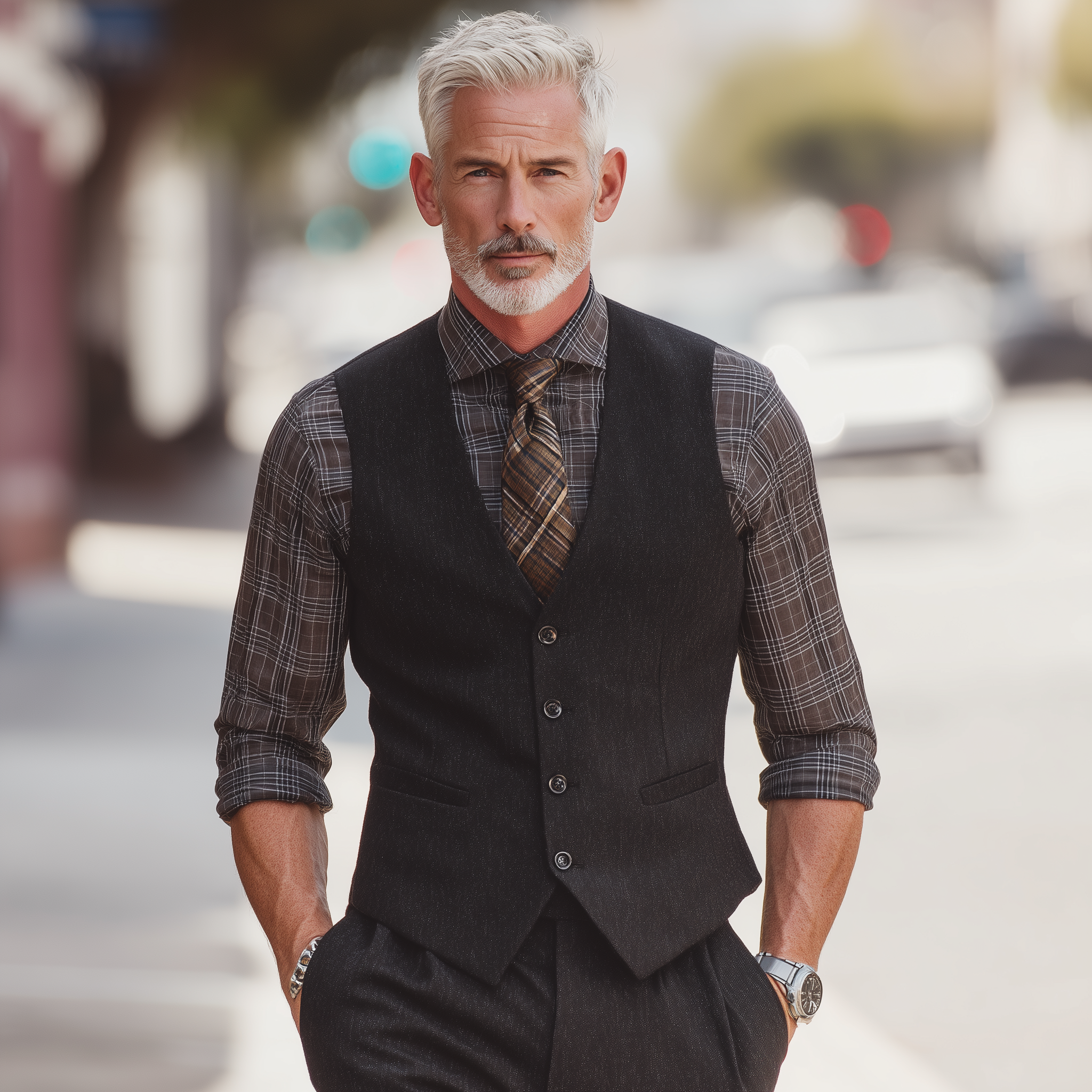 Men's Vintage Elegant Cotton Blend Suit Vest MTA0258I4P