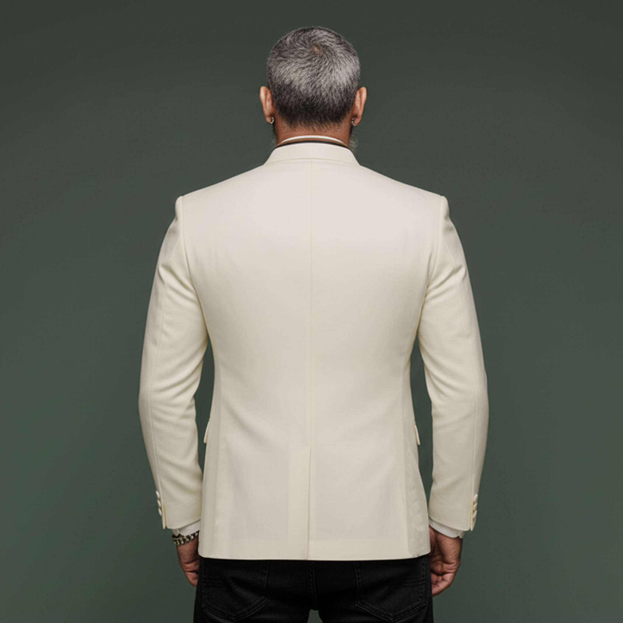 Men's Classic Retro Stand Collar Cotton Blend Embroidered Jacket MTA1466K3K