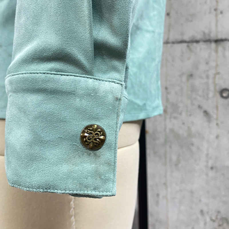 【24-timers frakt】Herreskjorte med brodert semsket skinn og lange ermer, klassisk amerikansk retro-skjorte, 83858595K