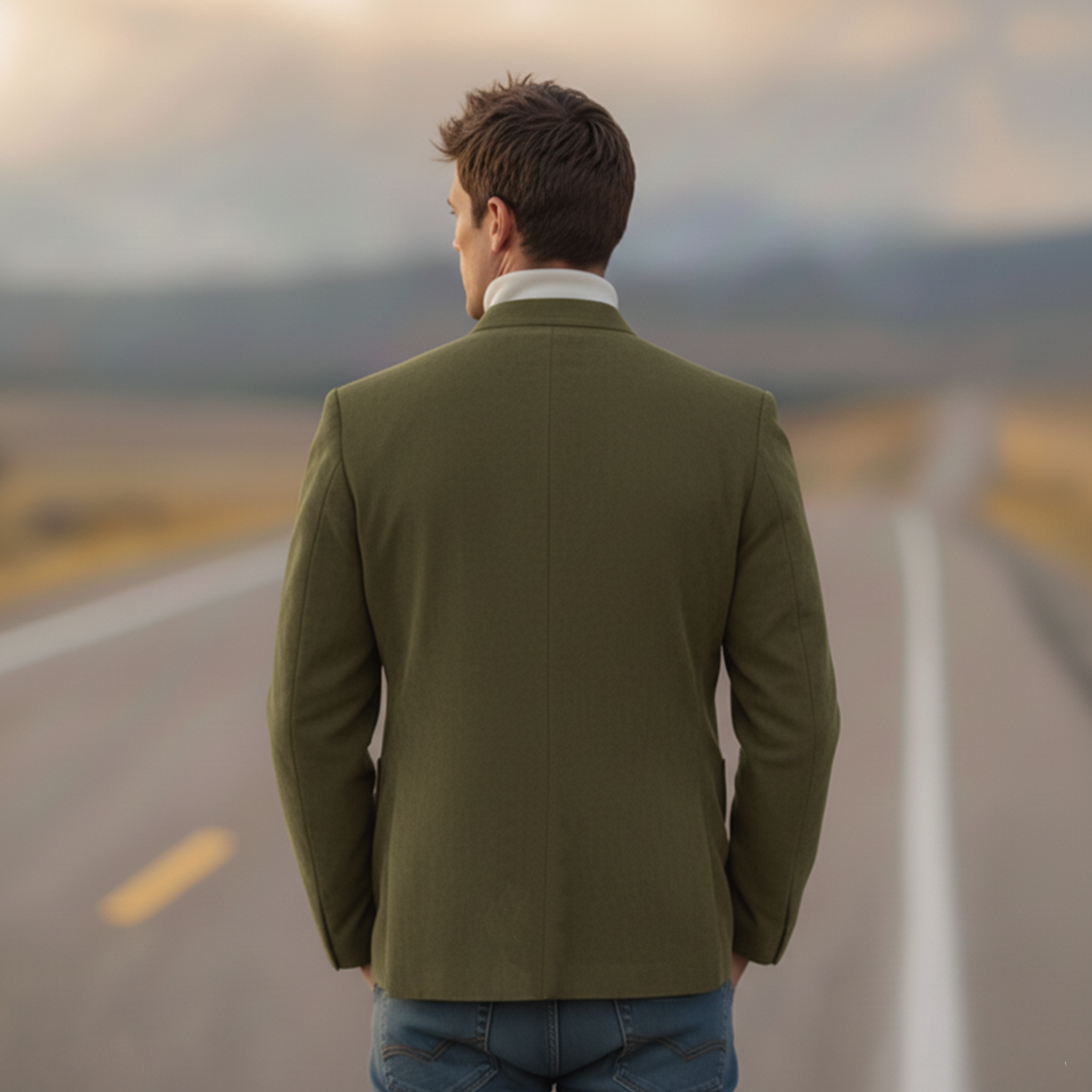 Men's Classic Retro Western Style Stand-up Collar Embroidered Faux Suede Jacket MTA1194K5K