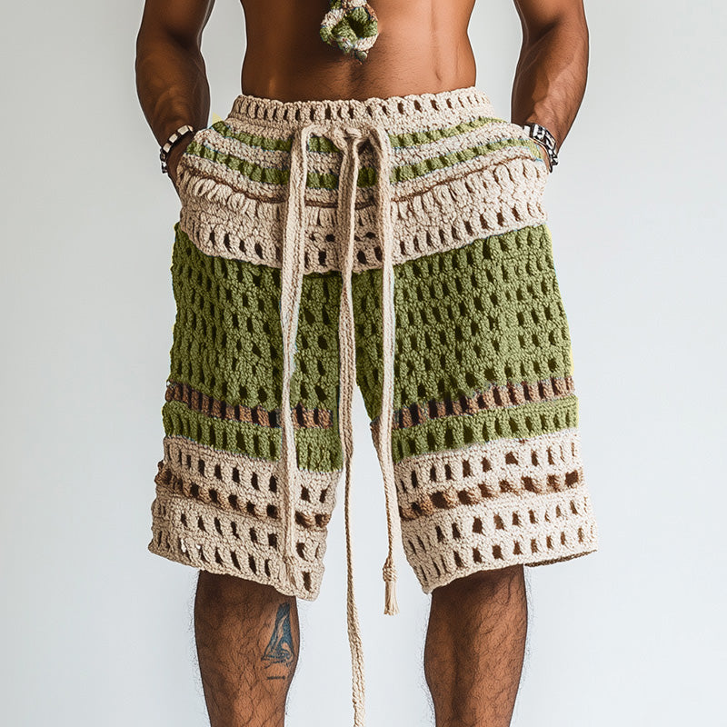 【24-timers frakt】Herre, flettede strandshorts MTA2138C6P