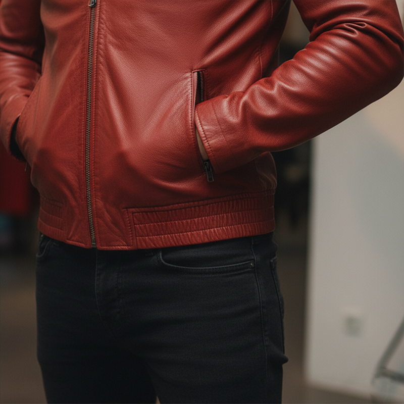 Men's Winter Fashion Multi-pocket PU Faux Leather Motorcycle Jacket MTA2236J9P