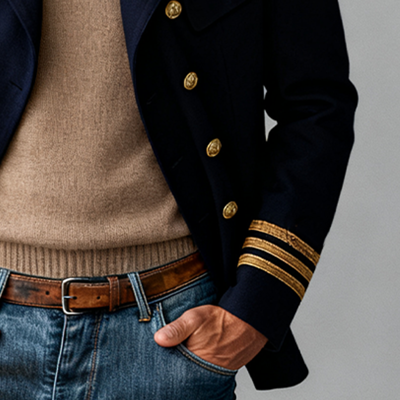 Men's Blended Fabric Double-breasted Blazer MTA1167K7X