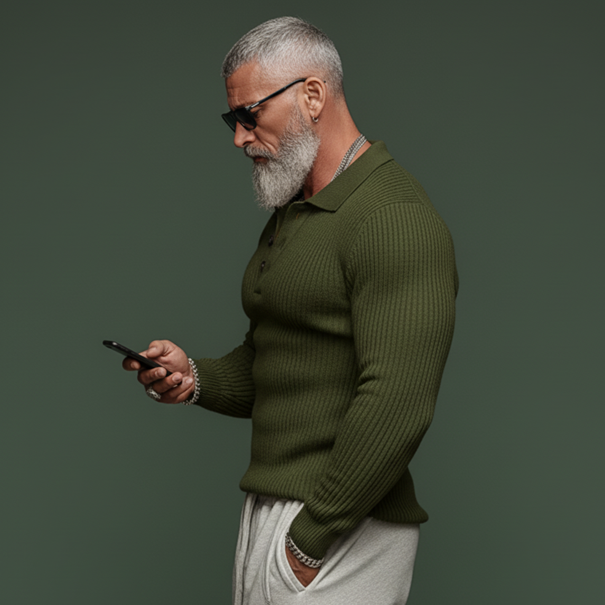 Men's Classic Casual Tough Style Polo Collar Slim Sweater MTA2831J3K