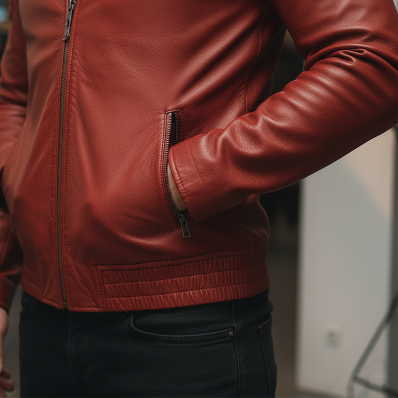 Men's Winter Fashion Multi-pocket PU Faux Leather Motorcycle Jacket MTA2236J9P