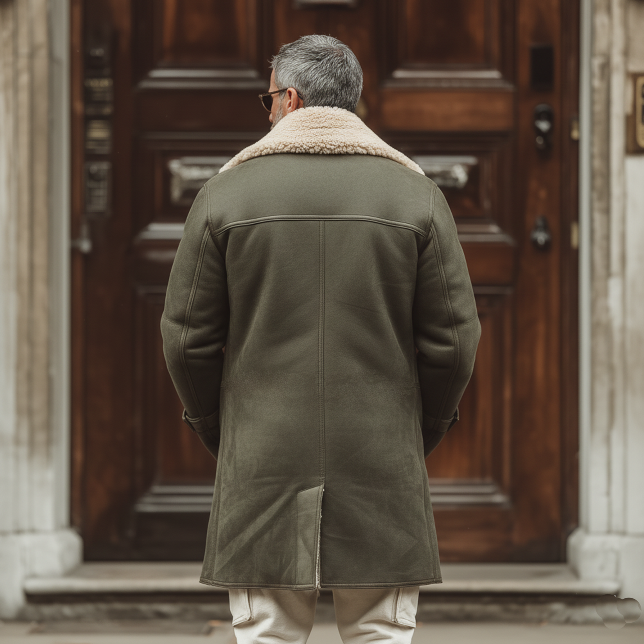 Men's Classic Retro Patchwork Fleece Lining Single-breasted Lapel Faux Suede Coat MTA3042J4K