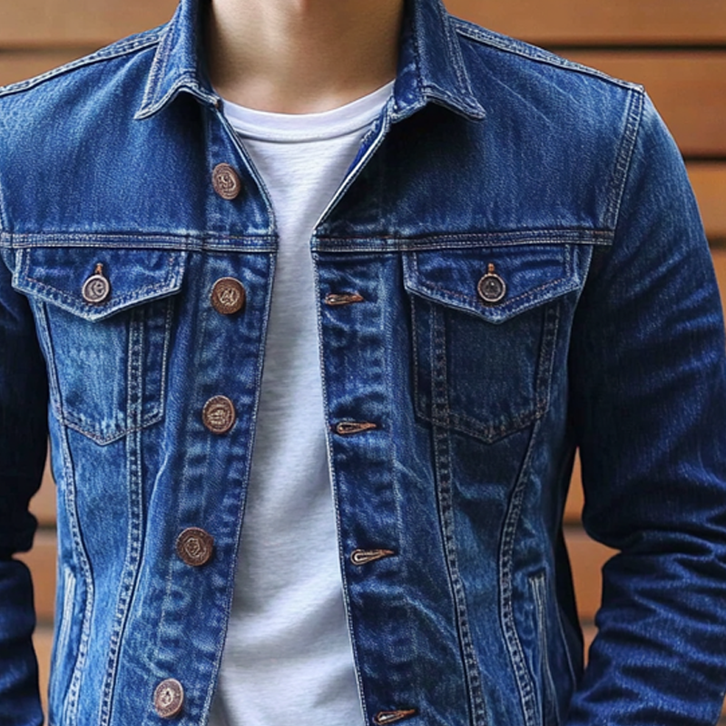 Men's Vintage Washed Single Breasted Lapel Jacket MTA0127I3X