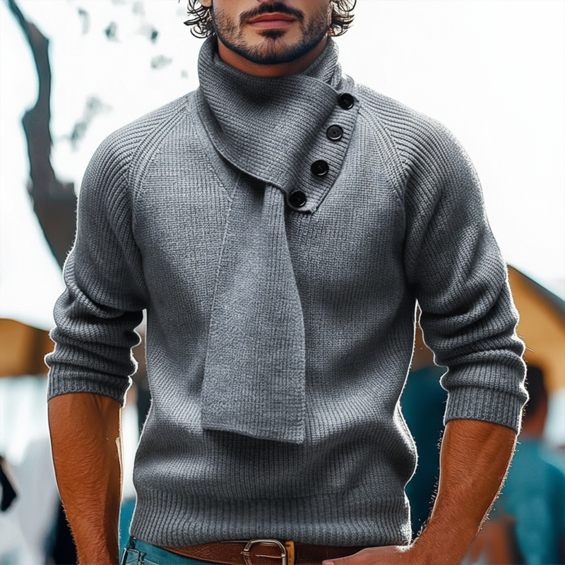 Men's Business Elegant Scarf-Style Knit Sweater MTA1598L0U
