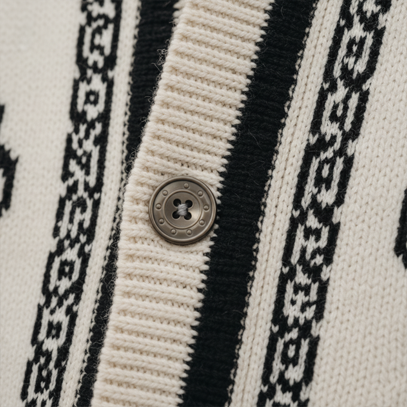 Men's Winter Fashion Exquisite Knitted Jacquard Cotton Yarn Cardigan MTA1661J4P