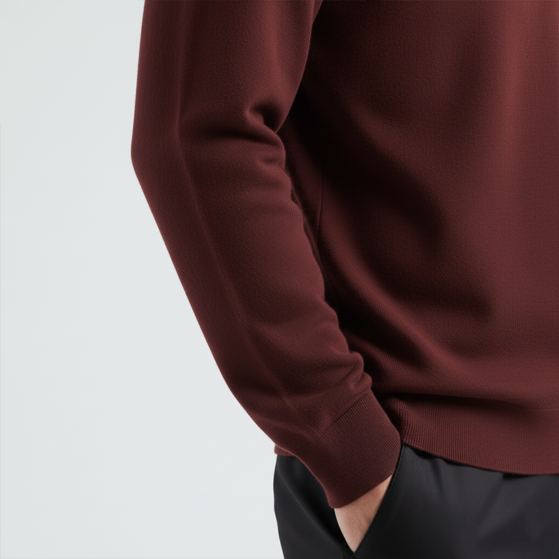 Men's Winter Retro PU Collar Knit Polo Shirt MTA2354J1P