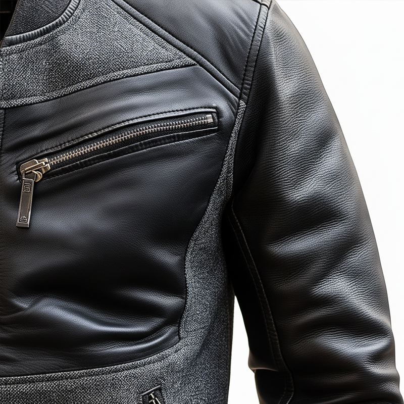 Men's Winter Retro Faux Wool Faux Leather Zip-Up Jacket MTA2773K9P