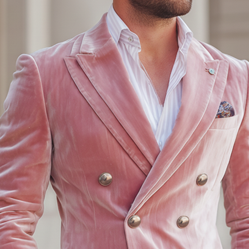 Men's Classic Double-breasted Double-layered Collar Blazer MTA2648I9U