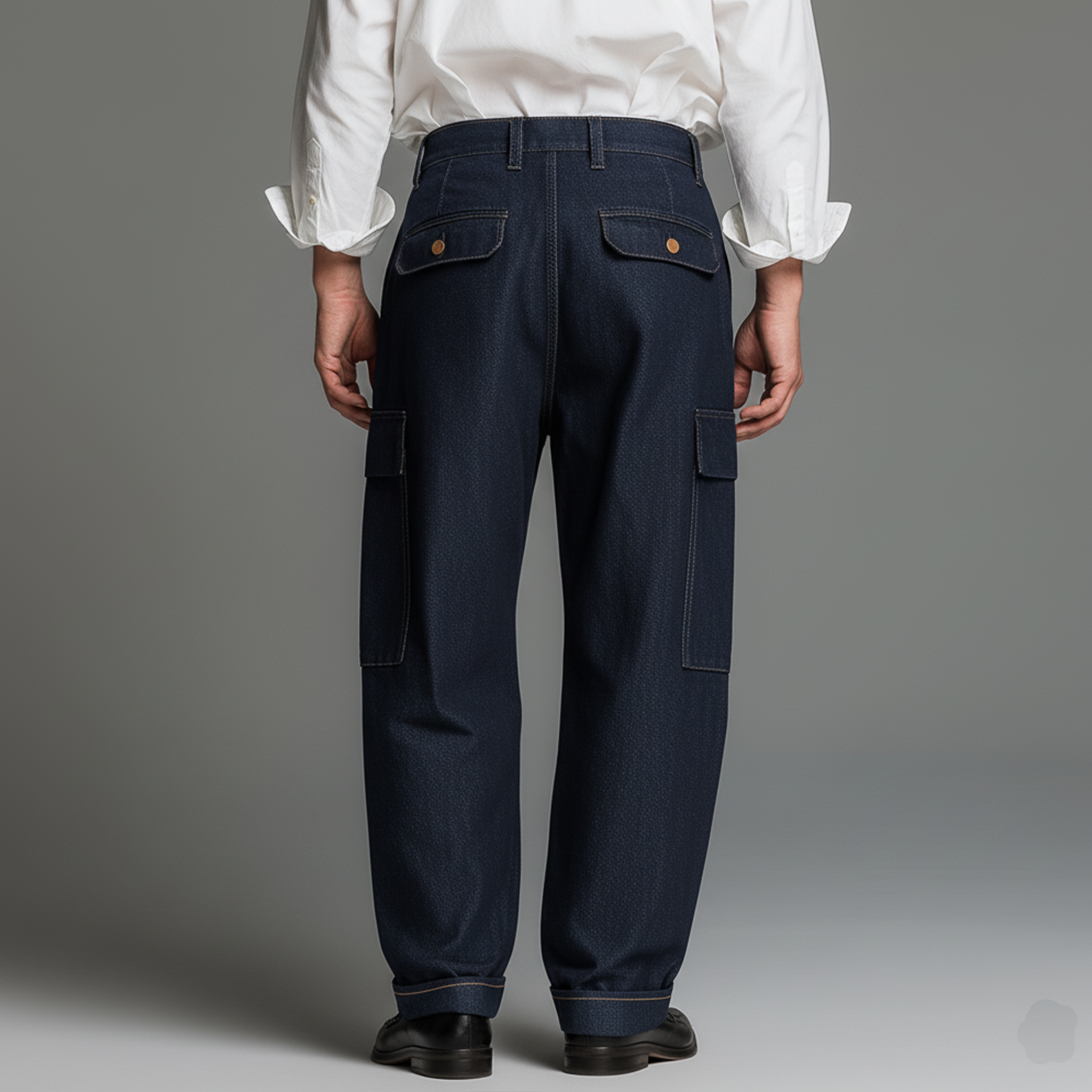 Men's Casual And Business Retro Blue Multi-pocket Jeans MTA2921J7K