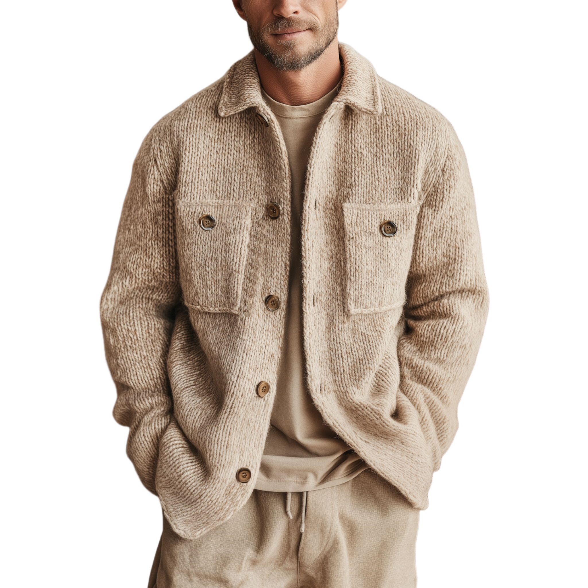 Men's Classic Casual Shirt-Style Cardigan MTA2575J9K