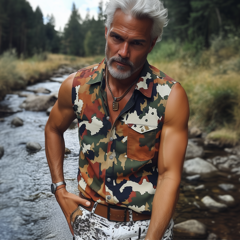 Men's Summer Fashion Camouflage Sleeveless Shirt MTA0692F5U