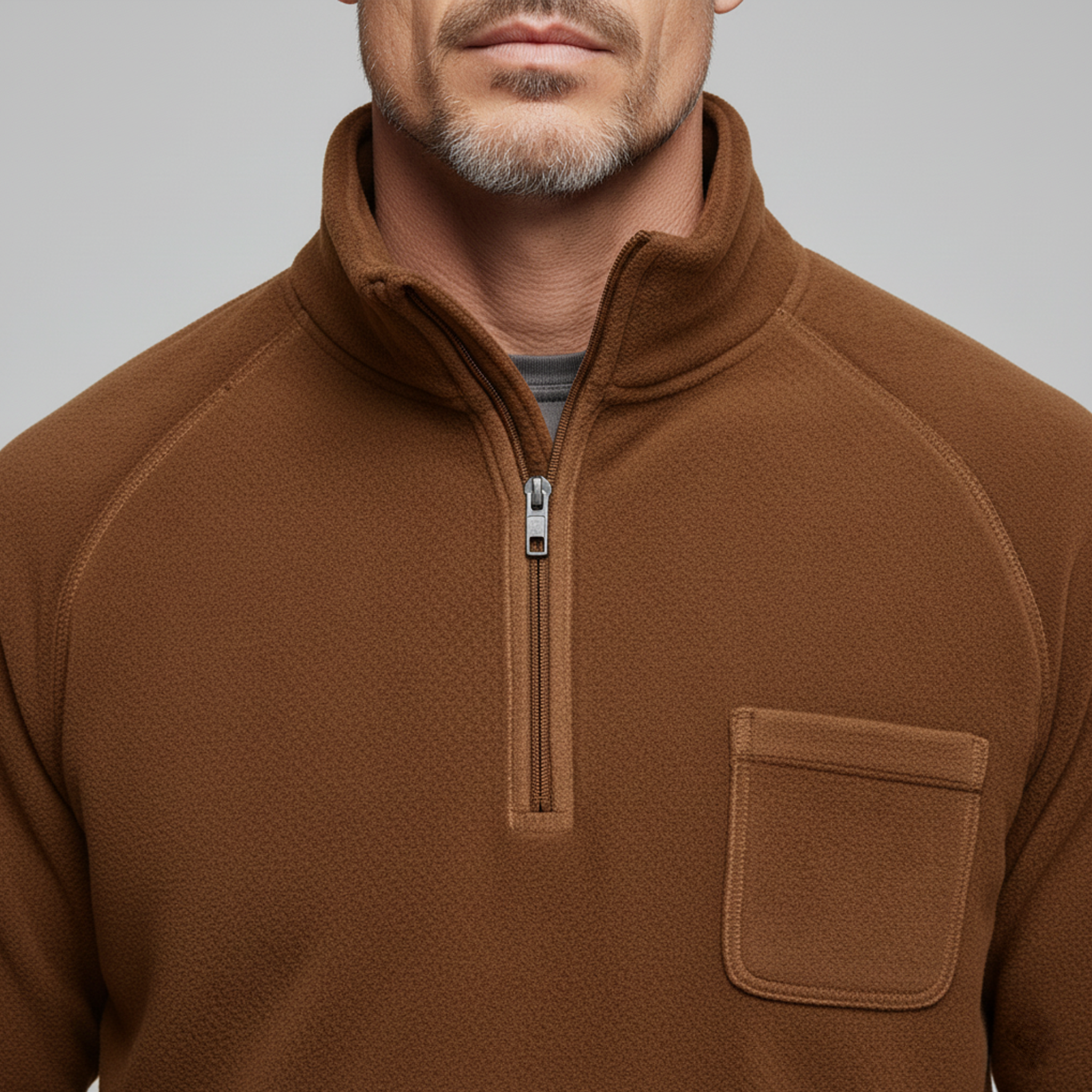 Men's Classic Casual Western Tough Style Dralon Warm Skin-friendly Stand Collar Zipper Sweatshirt MTA2193J7K