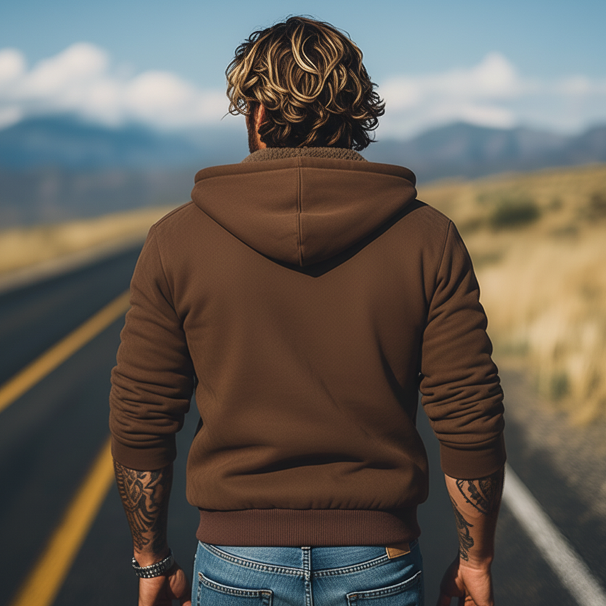 Men's Classic Retro Hooded Fleece-lined Faux Suede Jacket MTA0107K0K