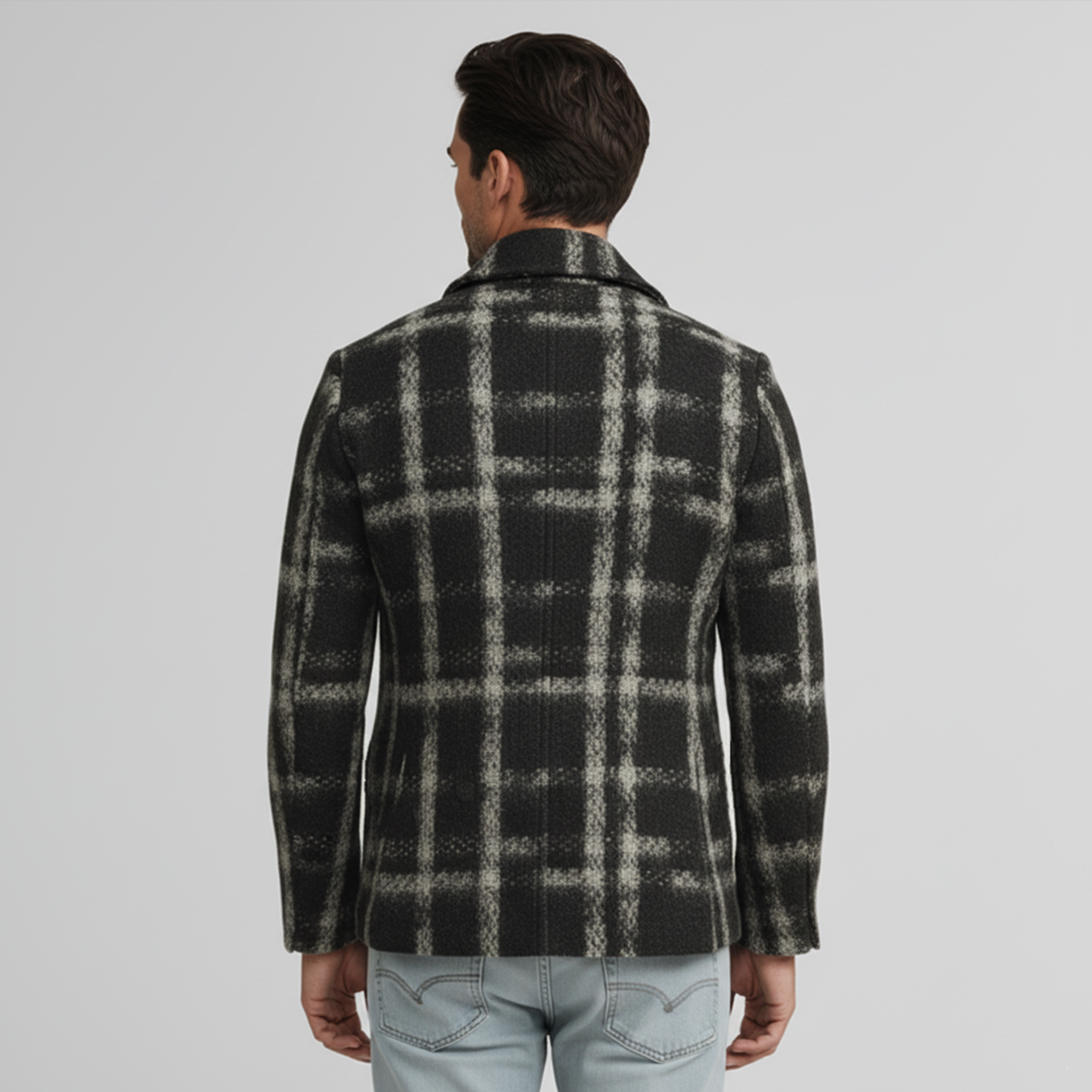 Men's Classic Casual Lapel Double-breasted Faux Woolen Jacket MTA2329I5K