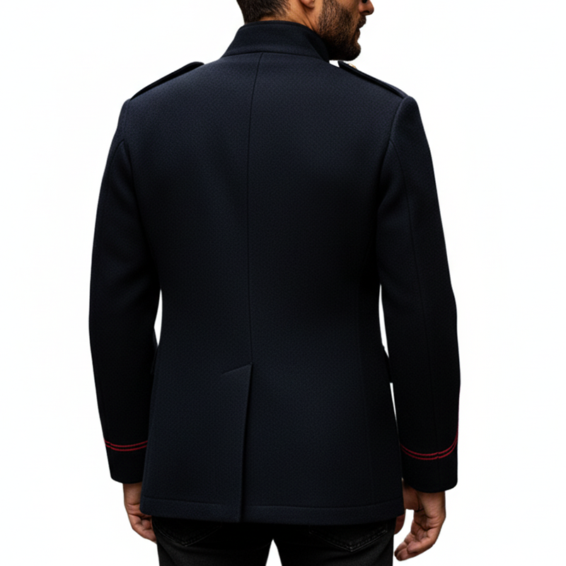 Men's Imitation Wool Stand-up Collar Single-breasted Jacket MTA3058K7X