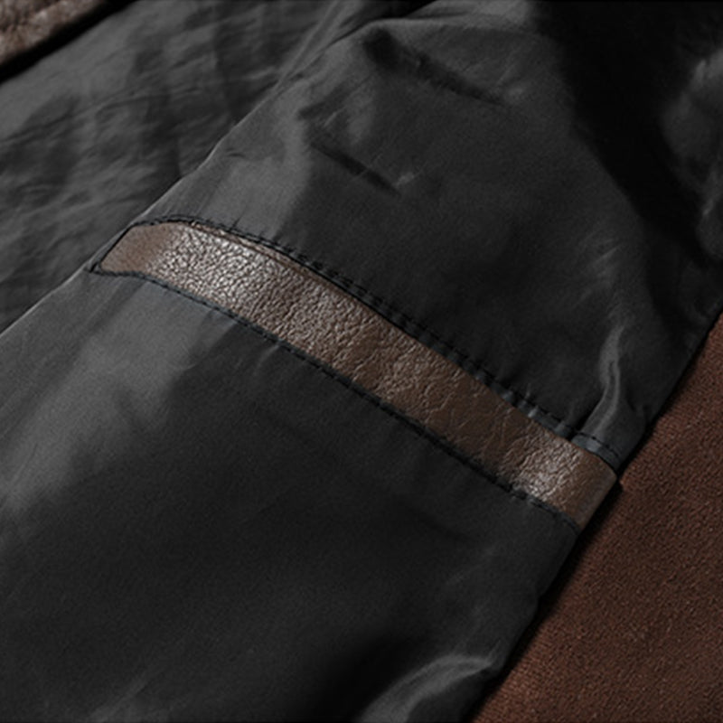 【Envío en 24 horas】Chaqueta bomber de cuero con doble cuello y manga larga con cremallera para hombre, estilo vintage, 26675178M