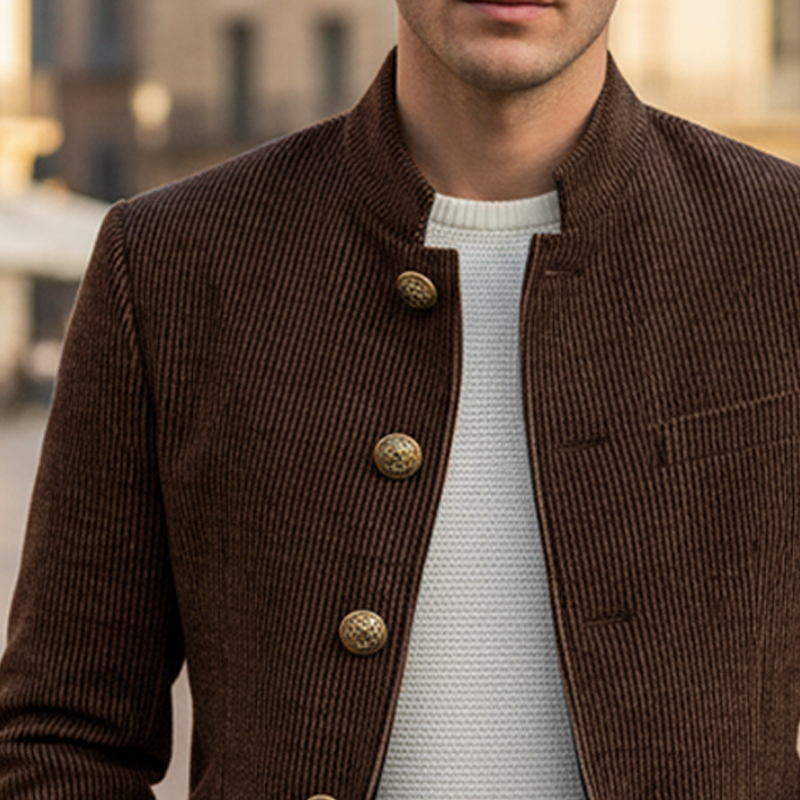Men's Classic Corduroy Stand Collar Jacket MTA1513I4U