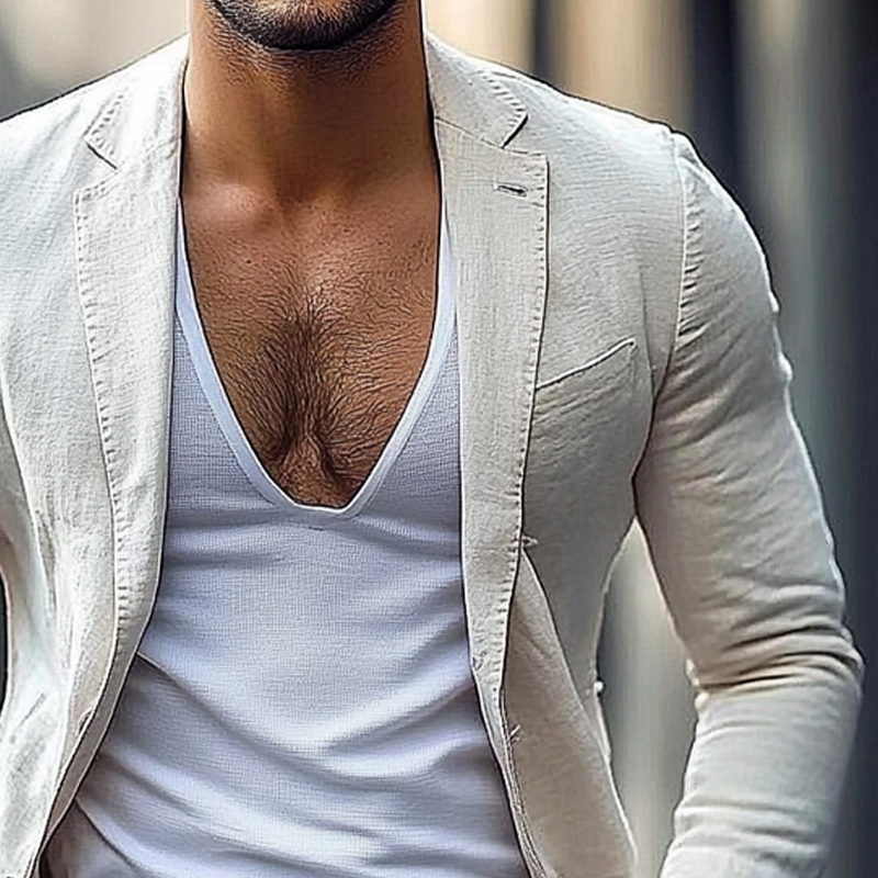 Men's Cotton Casual Single Breasted Blazer MTA2525G0X