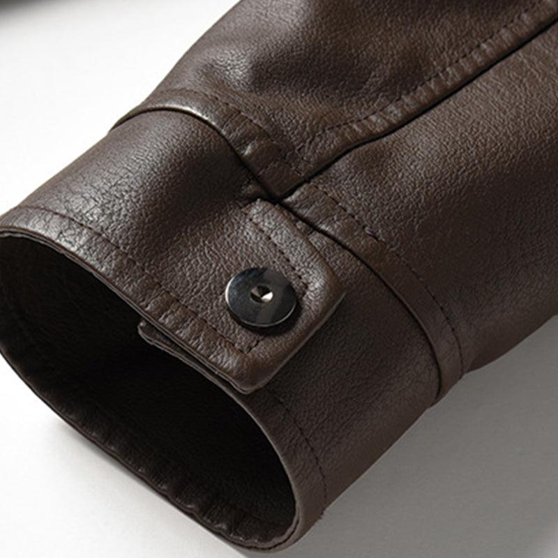 【Envío en 24 horas】Chaqueta bomber de cuero con doble cuello y manga larga con cremallera para hombre, estilo vintage, 26675178M