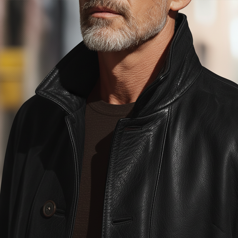 Men's Winter Vintage PU Faux Leather Button-up Jacket MTA1012L2P