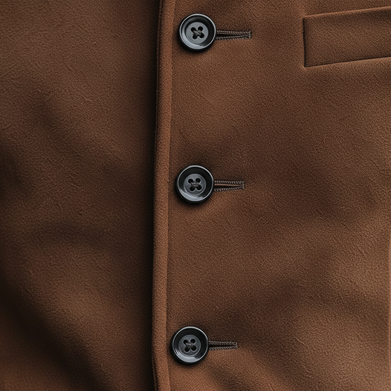 Men's Retro Faux Suede Stand Collar Button Jacket MTA1208L6P