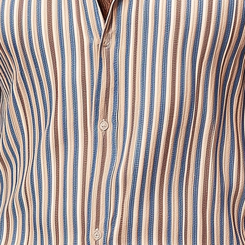 Men's Summer Fashion Striped Knitted Short Sleeve Shirt MTA2257G9P