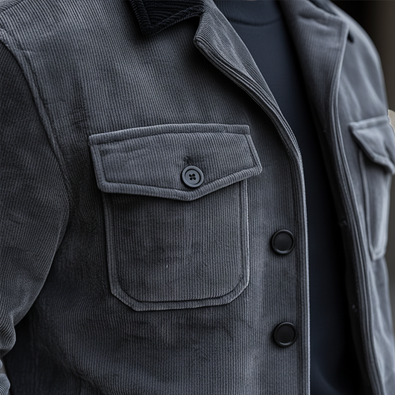 Men's Winter Retro Glossy Corduroy Classic Jacket MTA0553K9P