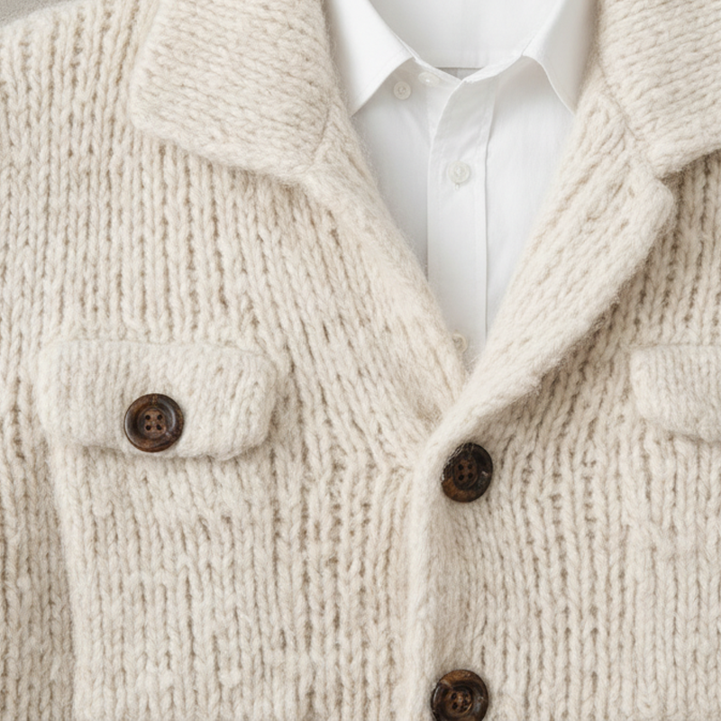 Men's Classic Solid Color Stand Collar Button Cardigan MTA1450J5U