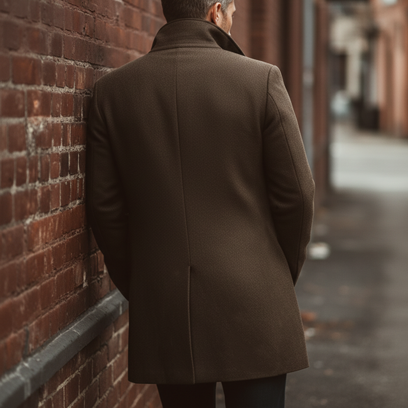 Men's Retro Business Two-Button Faux Wool Mid-Length Coat MTA1798K2U