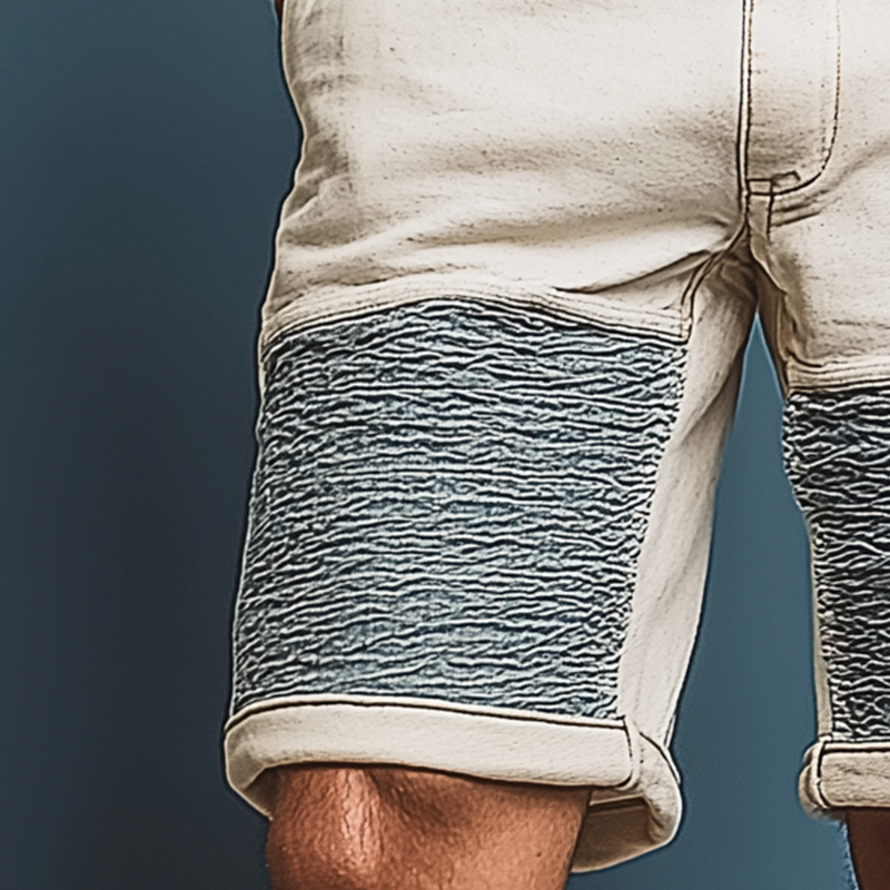 Men's Summer Fashion Patchwork Denim Casual Shorts MTA1785F5P