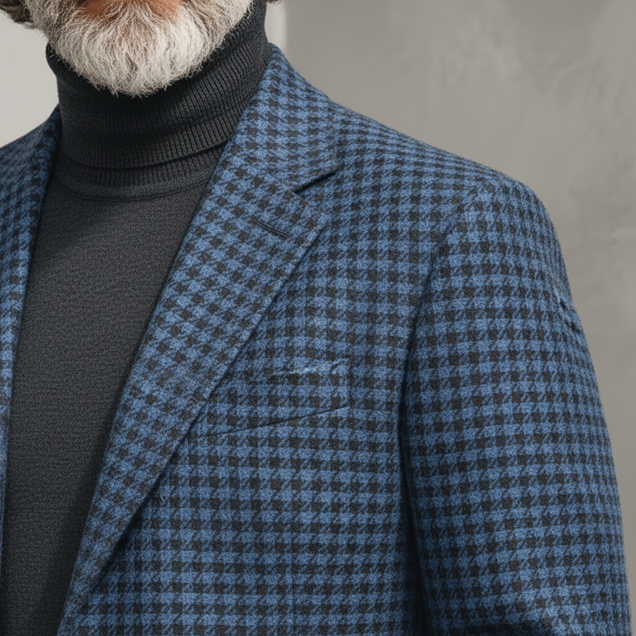 Men's Classic Retro Faux Houndstooth Wool Single-breasted Blazer MTA1186K6K