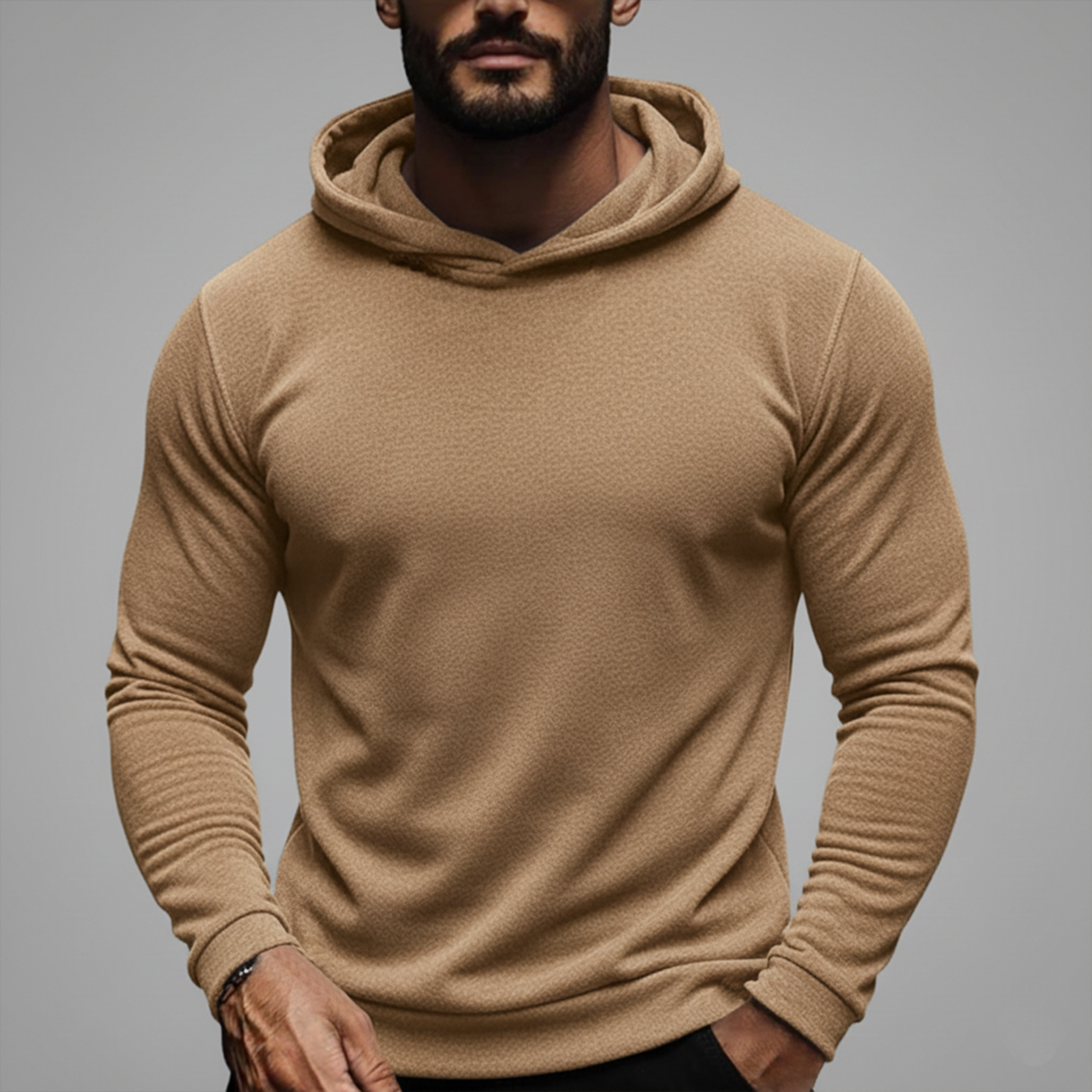 Men's Classic Casual Tough Guy Dralon Warm Skin-friendly Slim Hoodie MTA2323J2K