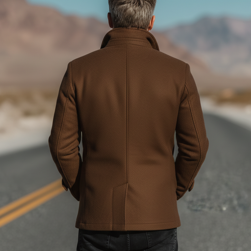 Men's Winter Retro Double-breasted Imitation Wool Casual Short Coat MTA2349I8P