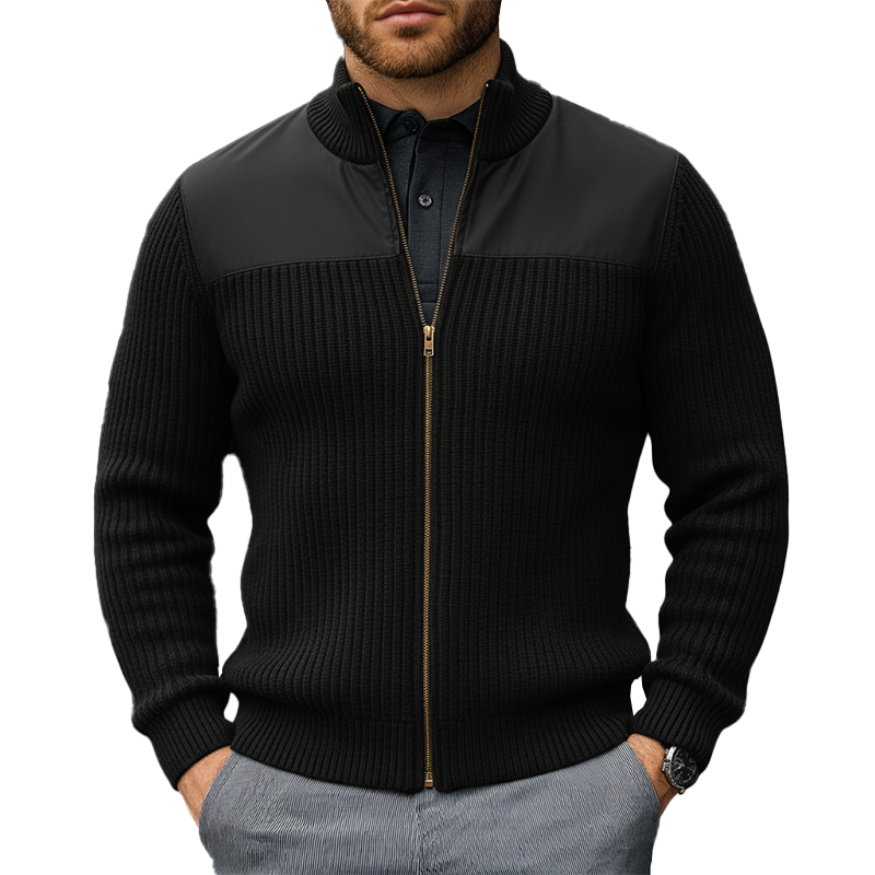 Men's Winter Retro Cotton Yarn Knit Zipper Cardigan MTA1020L7P