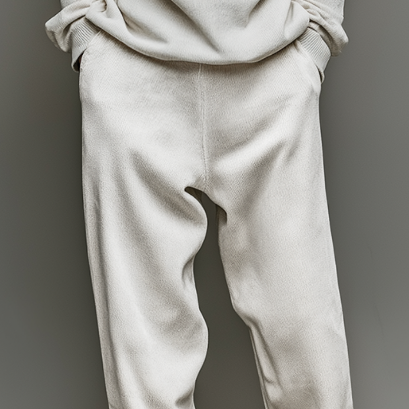 Men's Retro Casual Solid Color Ribbed Drawstring Trousers MTZ1074B2TO