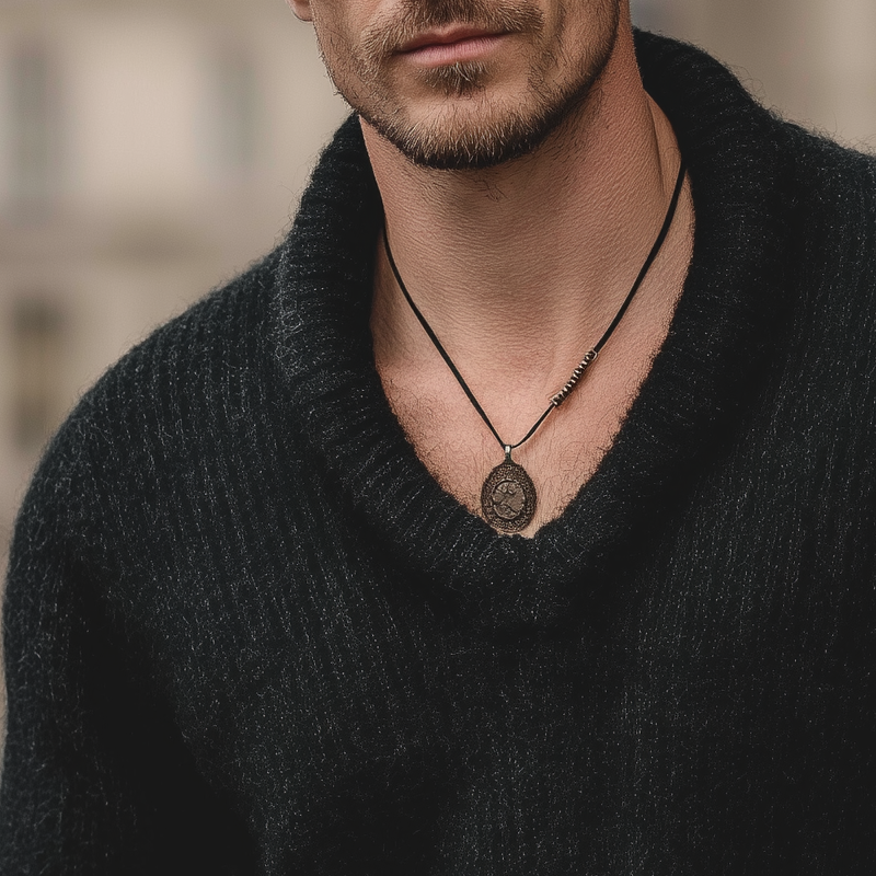 Men's Classic Thick Pure Black V-neck Pullover Casual Sweater MTA2031J8U