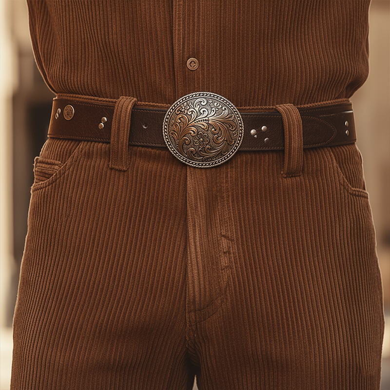 Men's Retro Minimalist Corduroy Long-Sleeved Jumpsuit (Belt Not Included) MTA0183K3P