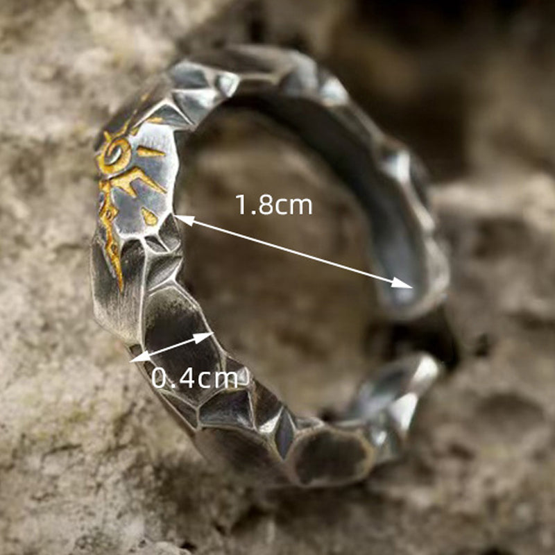 Men's Fashion Design S925 Silver Geometric Adjustable Ring MTA3076F8M
